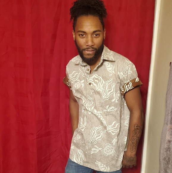 HAWAIIAN collard shirt (Made In Hawaii) - Picture 4 of 4